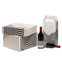 Boîte d'expédition personnalisée en papier kraft pour bouteille de vin avec inserts séparateurs