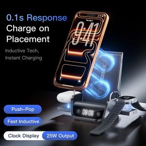 Nuevo Producto en Dropshipping: Soporte Magnético <span class=keywords><strong>para</strong></span> Teléfono Inteligente con Cargador Inalámbrico 4 en 1 de 25W con Pantalla de Reloj de 15W <span class=keywords><strong>para</strong></span> <span class=keywords><strong>iPhone</strong></span> - Product Image 4