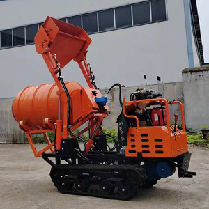 เครื่องผสมคอนกรีตแบบเคลื่อนที่ได้ บรรทุกเองได้ ใช้ในบ้าน ขนส่งและผสมได้หลากหลาย ใช้งานได้หลากหลาย รถตักคอนกรีตขนาดเล็กแบบตีนตะขาบ - Product Image 4