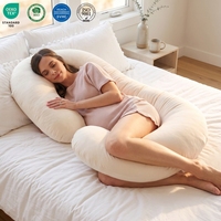 Oreiller de maternité en forme de C, OEM ODM, doux et confortable, en coton Oeko-Tex 100, pour femmes enceintes, pour dormir