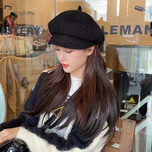 Nouvelle collection Automne-Hiver 2024 : Béret Newsboy 8 Panneaux Couleur Unie – Chapeau Tricoté Tendance pour Filles et Femmes - Product Image 6