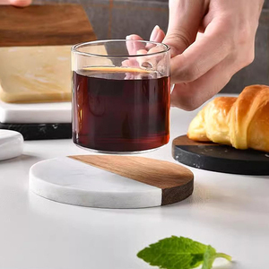 Starunk nhà máy trực tiếp uống đá cẩm thạch đế lót ly bán buôn Vòng gỗ tự nhiên đá cẩm thạch phong cách uống Bar Coaster - Product Image 5