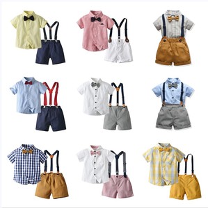 ZHG66 Nouveauté Ensemble de vêtements pour bébé garçon Chemise avec cravate + pantalon Ensembles de vêtements pour bébé nouveau-né - Product Image 4