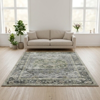 Tapis persan imprimé lavable en machine, tapis de sol doux pour salon