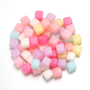 Hot-selling Acrylic Color Electroplating Square Beads for DIY Handmade Materials <b>Bracelets</b> Mobile <b>Phone</b> Chains Accessories - Product Image 4