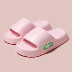 Sandalias de una Pieza con Suela Gruesa y Acolchada, Punta Abierta, con Letras Impresas en el Lateral, para Parejas, Uso Doméstico de Verano - Product Image 2