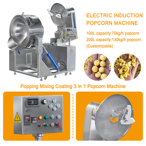 Máquina de cocina de palomitas de maíz a Gas caramelo automática Industrial gran salida <span class=keywords><strong>Gourmet</strong></span> queso Chocolate línea de producción de palomitas de maíz para la venta - Product Image 4