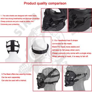 Máscara de Media Cara Táctica LY1710 de Sinairsoft, Material de Nailon Impermeable para Juegos CS y Uso en Exteriores - Product Image 3