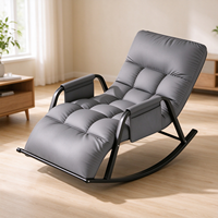Fauteuil à bascule moderne en cuir réglable en 5 positions avec accoudoirs, design chaise longue pour salon, chambre ou hôtel