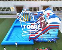 Parc d'attractions gonflable commercial personnalisé pour adultes et enfants, jeux aquatiques extérieurs, piscine, jeux aquatiques, parc à thème en vente