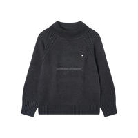 Pull en laine tricoté uni décontracté pour femme, col rond, coupe ample, polyvalent, manches longues, chaud
