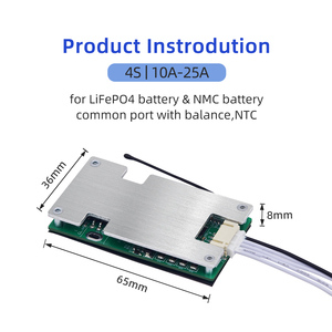 Sistema de Gestión de Baterías XJ <span class=keywords><strong>BMS</strong></span> <span class=keywords><strong>4S</strong></span> 10A <span class=keywords><strong>15A</strong></span> 20A 25A 12V 12.8V 14.8V LifePO4 LFP NMC con Sensores de Temperatura NTC - Product Image 2