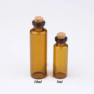 5 ml 10 ml labor glasflasche glas fläschchen glasflasche mit korken für ätherisches Öl testen gewünschter zweck