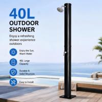 Douche solaire pour piscine 40L, douche extérieure à deux sections avec eau chaude