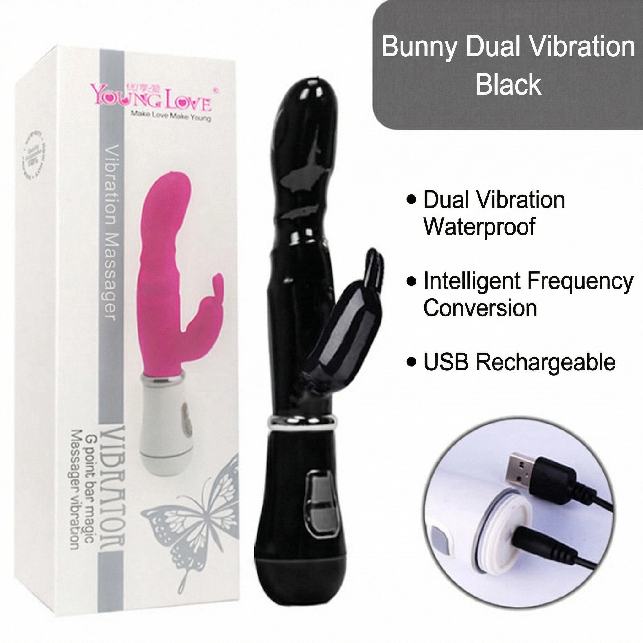 Bastone per conigli ricaricabile nero