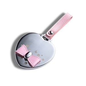 Portable Little Zinc Alloy Metal Cute <b>Compact</b> Pocket Cosmetic Heart Shape <b>Mirror</b> Keychains - Product Image 1