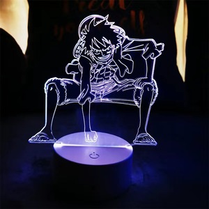 Lámpara Nocturna 3D de Anime de Alta Calidad y Diseño Moderno, Opción de Impresión Personalizada, Lámpara con 7 Colores Cambiantes, One <span class=keywords><strong>Piece</strong></span> Luffy para Niños - Product Image 2