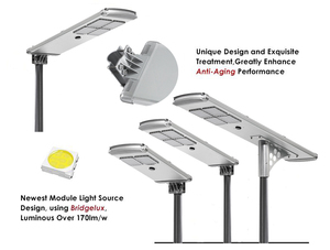Farola solar de aluminio IP65 todo en uno de alta calidad de 80W a prueba de agua para aplicaciones en carreteras - Product Image 2