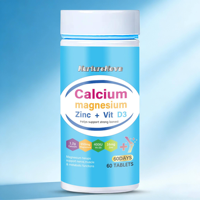 Cápsulas de Calcio, Magnesio y Zinc con Vitamina D3, 60 Unidades, Suplemento Diario para el Apoyo Inmunitario en Adultos