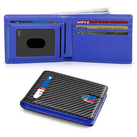 Harga pabrik dompet kulit PU desain ramping dengan RFID memblokir kartu fitur serat karbon produsen grosir