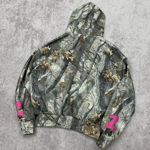 Baggy personnalisé surdimensionné 100% coton lourd polaire Essentials surdimensionné français Terry Camouflage sweat à capuche zippé pour hommes - Product Image 5