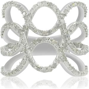 Bague en maille diamantée Ornaatis 1,06 carats de poids total, taille ronde, en argent sterling 925, sertie à griffes, taille 8,5, bijoux de mariage pour femme - Product Image 1