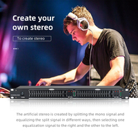 Ecualizador de Audio Gráfico Profesional BHA 21 de Doble Canal y 15 Bandas, Procesador de Ecualización Estéreo de 1U para Montaje en Rack con Filtro de Corte Bajo de 80Hz
