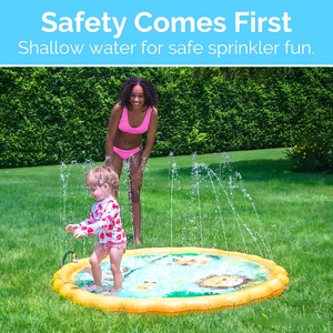 Alberca Inflable con Rociador de Agua con Diseño de Animales de la Savana de 68 Pulgadas para Niños, Juegos Acuáticos de Verano para el Patio Trasero - Product Image 4