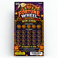 Cartes de jeu à gratter instantanées de haute qualité, personnalisées, couleur intégrale, thème Halloween, impression numérique amusante, billets de loterie