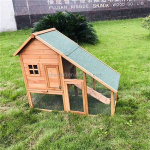SDR004 Luxury Modern Sustainable Wooden Rabbit Hutch Horizontal <b>Sliding</b> Closure Roof Large Breed Size Pet House - Product Image 5