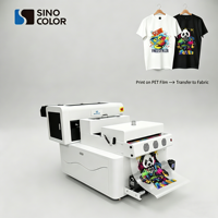 Printer DTF A2 A3 40 60 80cm dengan Pengering Shaker All-in-One I3200 I1600 2 3 Head 2400dpi Transfer Film PET untuk Kaos
