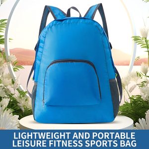 Mochila de viaje con cierre de cremallera de poliéster, diseño de letras, gran capacidad, plegable, ligera, unisex, correa ajustable para viaje - Product Image 2