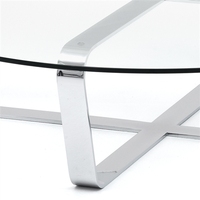 Table basse en marbre au Design classique de luxe, pour salon, hôtel, en acier inoxydable, en verre trempé rond