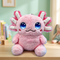 VLGSKY Batteriebetriebener Rosa Plüsch-Axolotl mit Großen Blauen Augen Weiches Stofftier 31cm-50cm für Kinder
