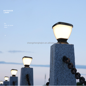 Đèn cột cổng chính năng lượng mặt trời LED hiện đại tự động bật tắt khi trời tối và sáng, chống thấm nước, dùng cho ngoài trời, sân vườn, tường, cột, đèn năng lượng mặt trời - Product Image 2