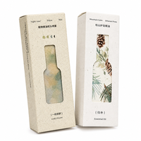 Boîte pliante personnalisée à double extrémité avec fenêtre en forme de bouteille pour l'emballage d'huiles essentielles et de brumes parfumées