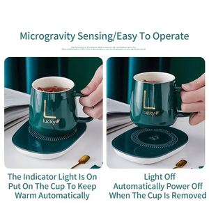New Stock and Custom Logo Business Gift Set Cup Heating Pad Temperature Control Smart Coffee Mug Smart Insulation Cup Warmer - Product Image 3