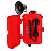 Teléfono de Emergencia de Alta Resistencia con Baliza de Advertencia y Bocina PA para Plataformas Petroleras, Minas y Sitios Industriales, Teléfono Industrial Impermeable