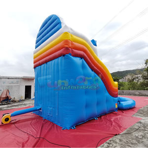 Equipo de Juegos para Exteriores, Tobogán Acuático Inflable Comercial de Tres Carriles con Piscina Integrada - Product Image 6