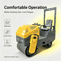 Mini-compacteur de sol hydraulique TT-850-B, rouleau vibratoire autoporté