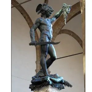 Dış dekorasyon heykel bronz Perseus Slay Medusa Cellini Gorgon İtalya roma heykeli