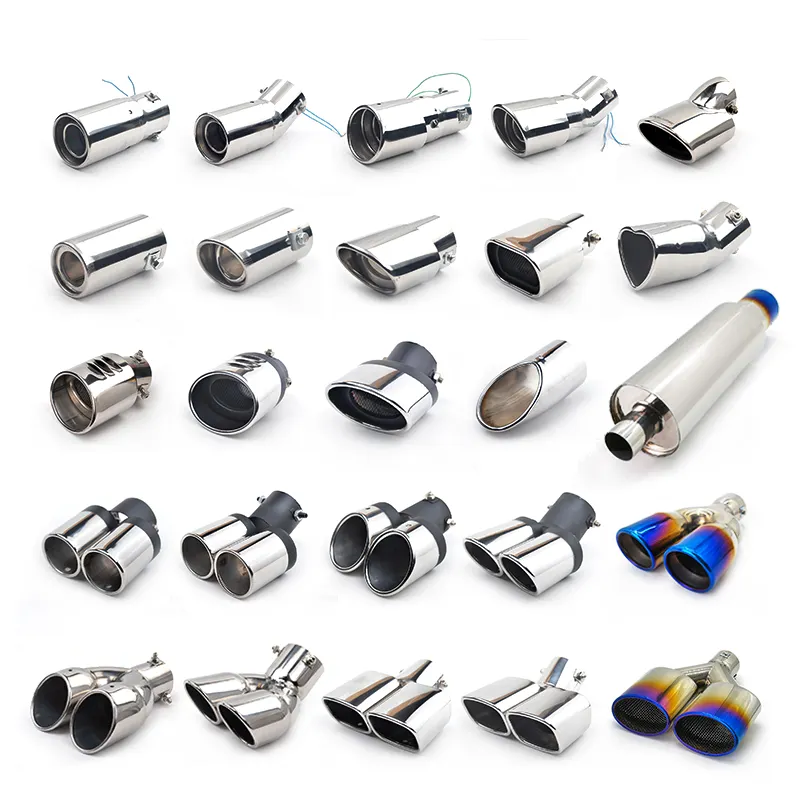 Customized Color Stainless Steel Car Exhaust Tail Pipes Performance Exhaust Pipe Tips For Universal Car