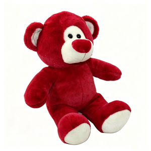 Oso de peluche rojo intenso, suave y esponjoso, personalizado, oso de peluche clásico unisex para habitación infantil - Product Image 5