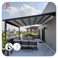 Auvent rétractable motorisé pour terrasse, maison, pergola - Imperméable, télécommande, lumières LED