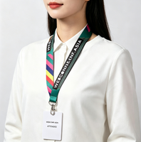Lanyard Polyester Sublimasi Custom dengan Lobster Clasp, Cetak Logo Warna, Tali Leher, Tempat Kartu ID untuk Konferensi/Acara
