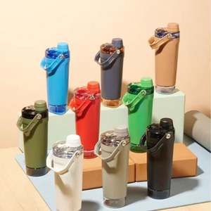 Botella Mezcladora de Acero Inoxidable Aislada a Prueba de Fugas con Base de Almacenamiento para Batidos de Proteínas para Fitness - Product Image 1