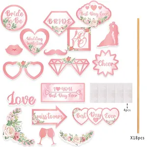 DAMAI Bride To Be Photo Props Paper Party Supplies For Wedding Valentines Day Bachelor Party Pink Photo Props Supplies