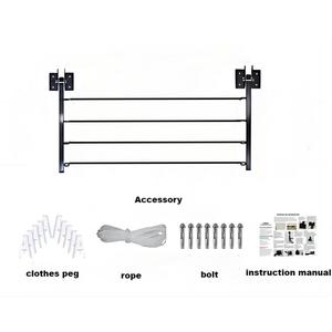 Séchoir à <span class=keywords><strong>linge</strong></span> pliable d'extérieur durable, <span class=keywords><strong>en</strong></span> acier galvanisé avec peinture pulvérisée, support mural pour <span class=keywords><strong>linge</strong></span> - Product Image 2