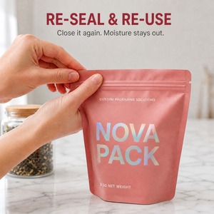 PE Stand up Pouch Resealable Zipper Moisture Proof Custom Printed Food Snack Tea 3.5g Small Retail Packaging Wholesale - Product Image 5