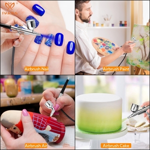 Kit de aerógrafo con compresor de aire 40 PSI <span class=keywords><strong>pistola</strong></span> pulverizadora de doble acción de alta presión <span class=keywords><strong>para</strong></span> pintar pasteles de maquillaje tatuajes uñas y arte - Product Image 2